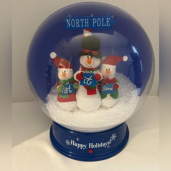 Gemmy Waterless Musical Christmas Snow Globe Let It Snow Happy Holidays 12” Tall - Picture 1 of 10